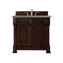 Load image into Gallery viewer, Brookfield 36&quot; Single Vanity, Burnished Mahogany w/ 3 CM Grey Expo Quartz Top James Martin Vanities