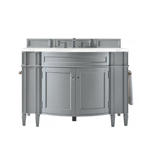 Brittany 46" Single Vanity, Urban Gray w/ 3 CM White Zeus Quartz Top James Martin Vanities