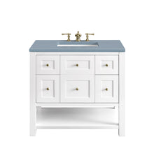 Load image into Gallery viewer, Breckenridge 36&quot; Single Vanity, Bright White w/ 3CM Cala Blue Top James Martin Vanities