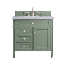 Load image into Gallery viewer, Brittany 36&quot; Single Vanity, Smokey Celadon w/ 3CM Carrara Marble Top James Martin Vanities