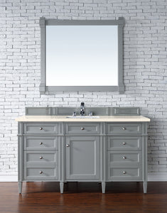 Brittany 60" Urban Gray Single Vanity w/ 3 CM Eternal Marfil Quartz Top James Martin Vanities