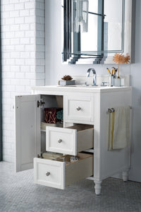 Bathroom Vanities Outlet Atlanta Renovate for LessCopper Cove Encore 30" Single Vanity, Bright White w/ 3 CM White Zeus Quartz Top