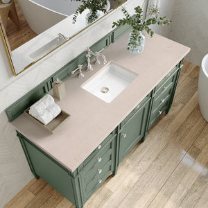 Brittany 60" Single Vanity, Smokey Celadon w/ 3CM Eternal Marfil Top James Martin Vanities