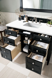 Bathroom Vanities Outlet Atlanta Renovate for LessBrittany 48" Black Onyx Single Vanity w/ 3 CM White Zeus Quartz Top