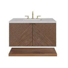 Load image into Gallery viewer, Marcello 36&quot; Single Vanity, Chestnut w/ 3CM Eternal Serena Top James Martin Vanities