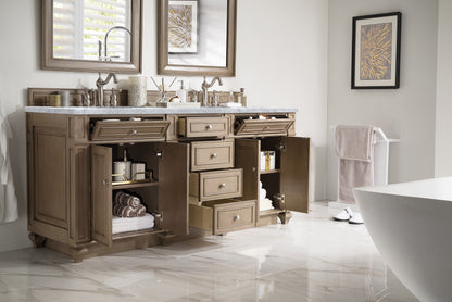 Bathroom Vanities Outlet Atlanta Renovate for LessBristol 72" Double Vanity, Whitewashed Walnut, w/ 3 CM Carrara Marble Top