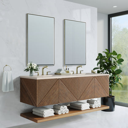 Marcello 72" Double Vanity, Chestnut w/ 3CM Eternal Marfil Top James Martin Vanities