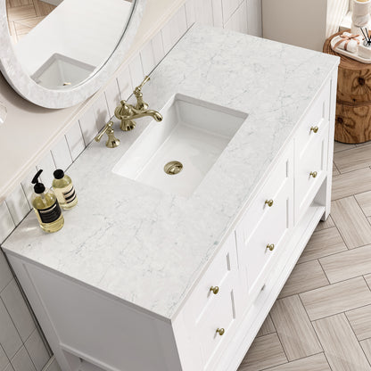 Bathroom Vanities Outlet Atlanta Renovate for LessBreckenridge 48" Single Vanity, Bright White w/ 3CM Arctic Fall Top