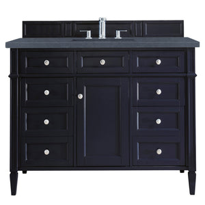 Brittany 48" Victory Blue Single Vanity w/ 3 CM Charcoal Soapstone Quartz Top James Martin Vanities