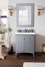 Load image into Gallery viewer, Palisades 30&quot; Single Vanity, Silver Gray, w/ 3 CM White Zeus Quartz Top James Martin Vanities