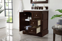 Load image into Gallery viewer, Bathroom Vanities Outlet Atlanta Renovate for LessDe Soto 30&quot; Single Vanity, Burnished Mahogany w/ 3 CM White Zeus Quartz Top