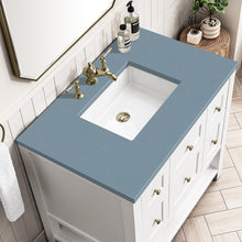 Load image into Gallery viewer, Bathroom Vanities Outlet Atlanta Renovate for LessBreckenridge 36&quot; Single Vanity, Bright White w/ 3CM Cala Blue Top