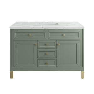 Chicago 48" Single Vanity, Smokey Celadon w/ 3CM Ethereal Noctis Top James Martin Vanities